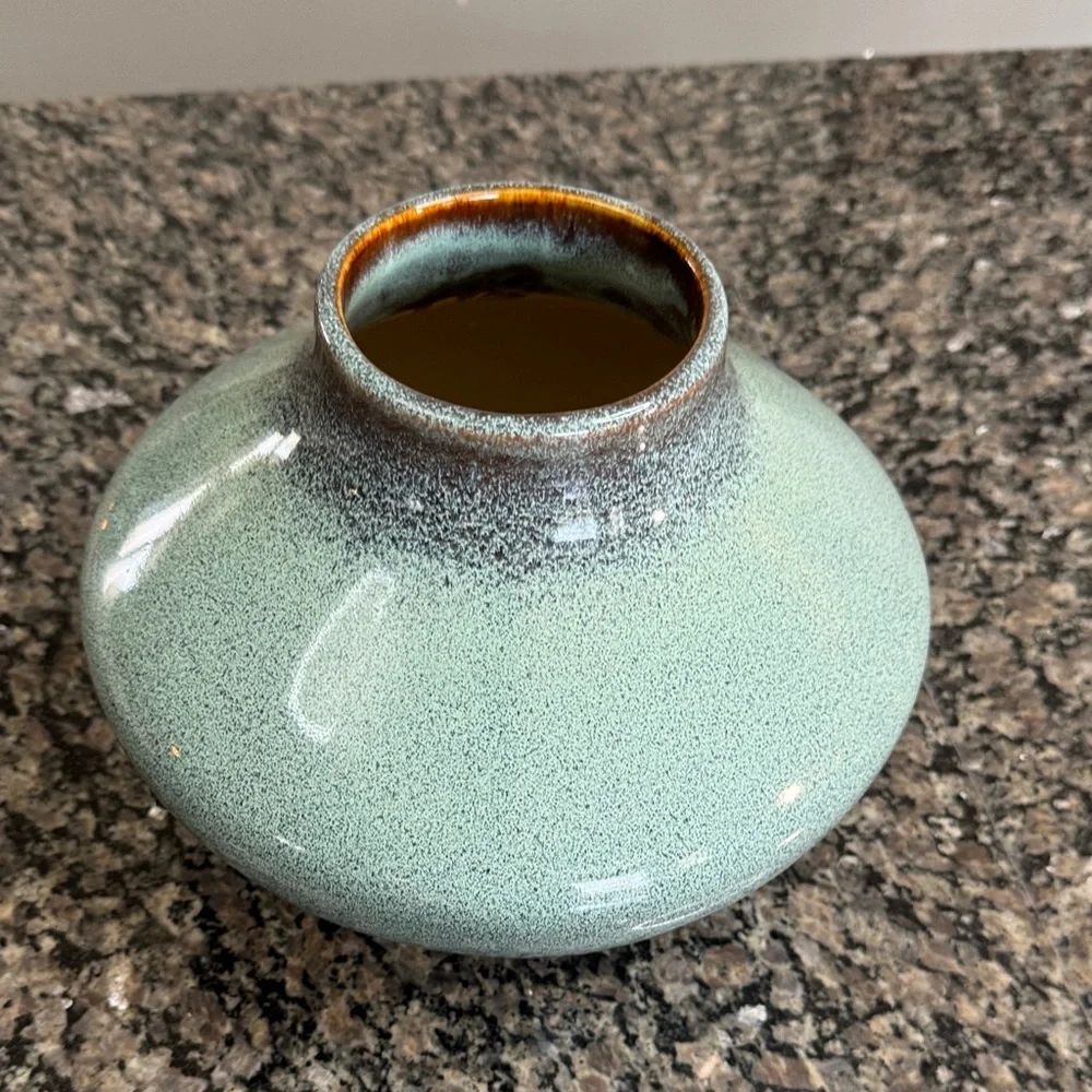 Speckled Aqua Ceramic Bud Vase NEW
